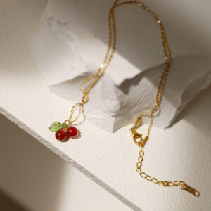 Red cherry pendant necklace