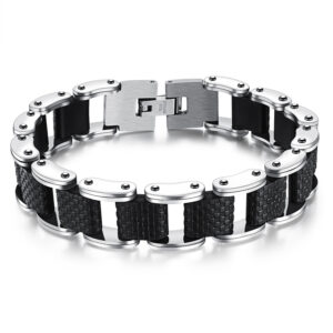 Men’s Geometric Stainless Steel Bracelet | Polished 304 Chain Design