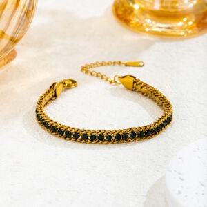 18K Gold Plated Stainless Steel Geometric Bracelet | Vintage Waterproof Design