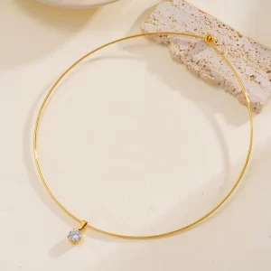Solitaire Sparkle Neck Cuff