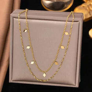 Golden Geo Layered Necklace