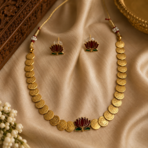Lotus coin necklace
