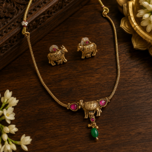 Pichwai cow necklace set