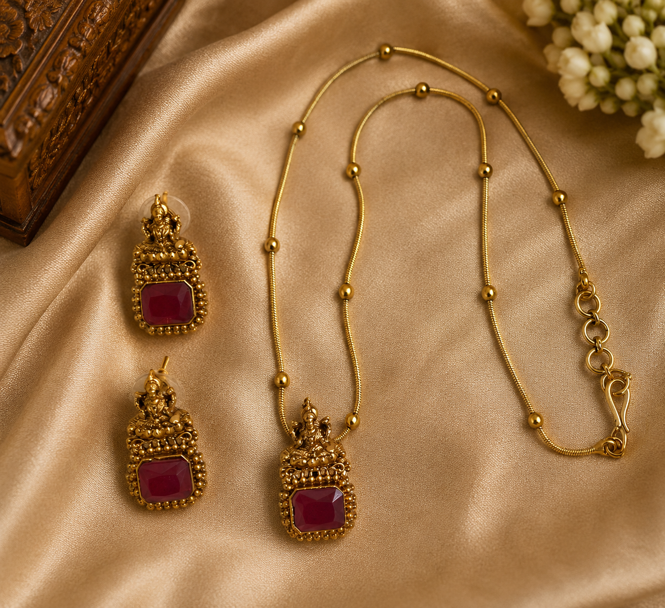 Ruby chain necklace