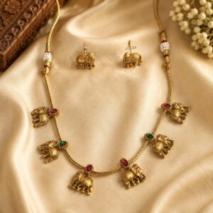 Elephant antique necklace set